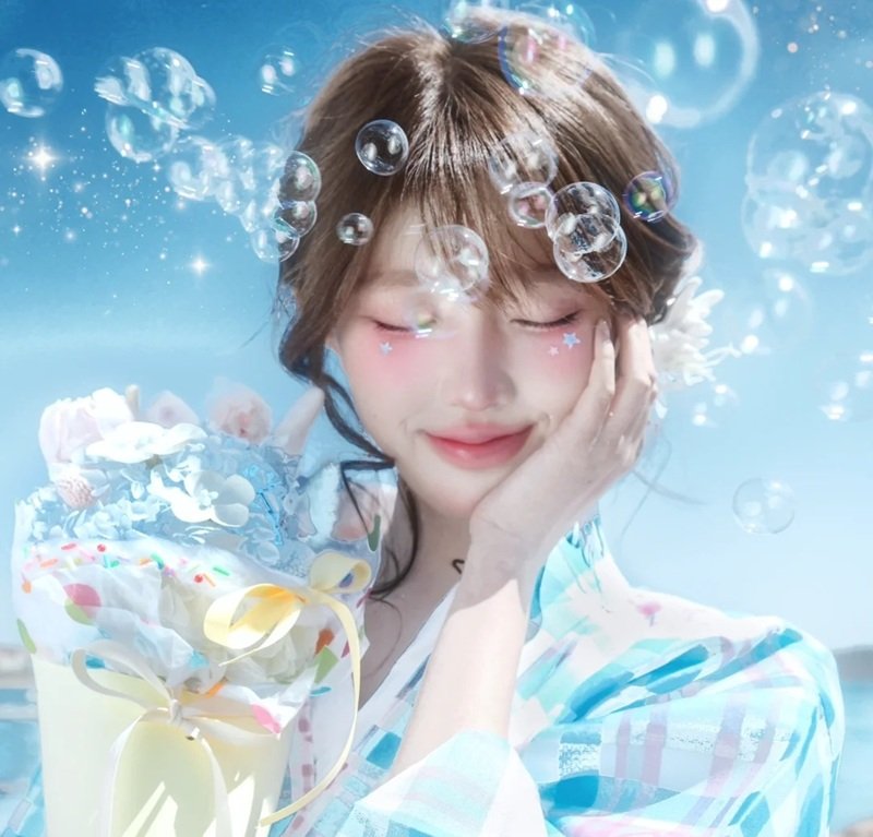 avatar màu xanh dương cute 39