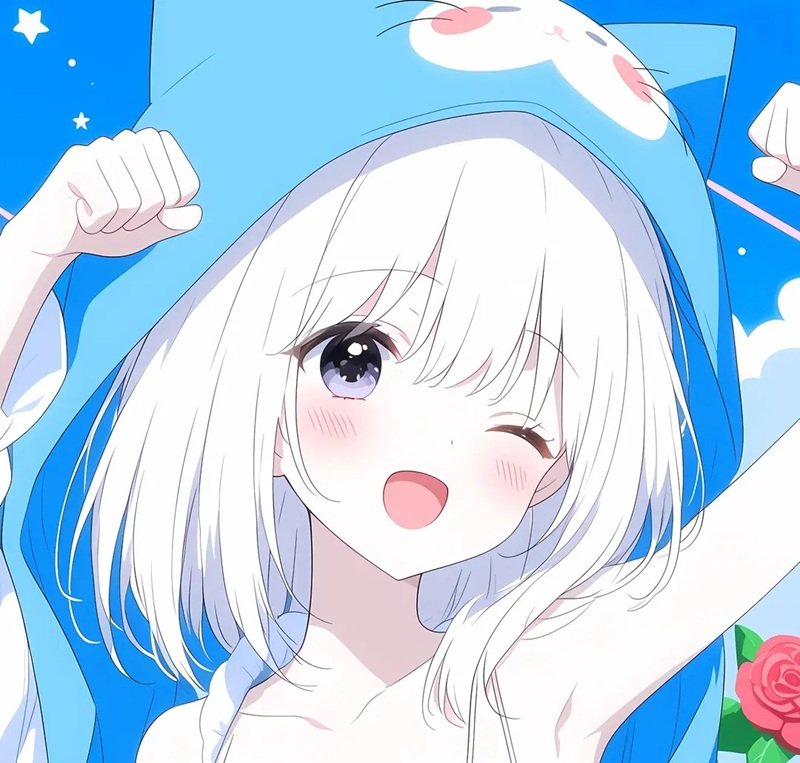 avatar màu xanh dương cute 4