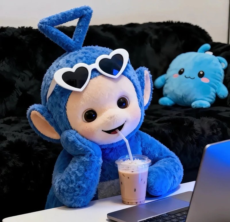 avatar màu xanh dương cute 9