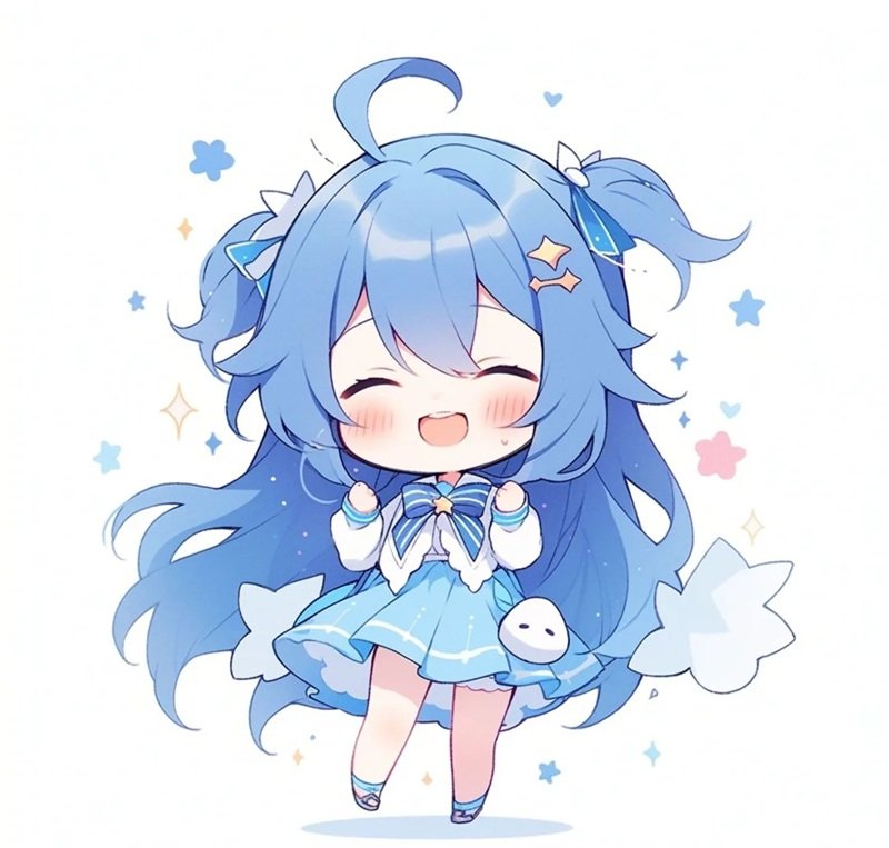 avt avatar màu xanh dương cute 10