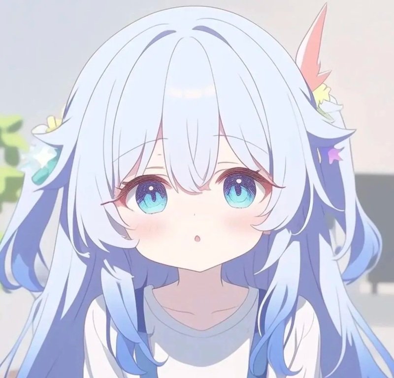 avt avatar màu xanh dương cute 11