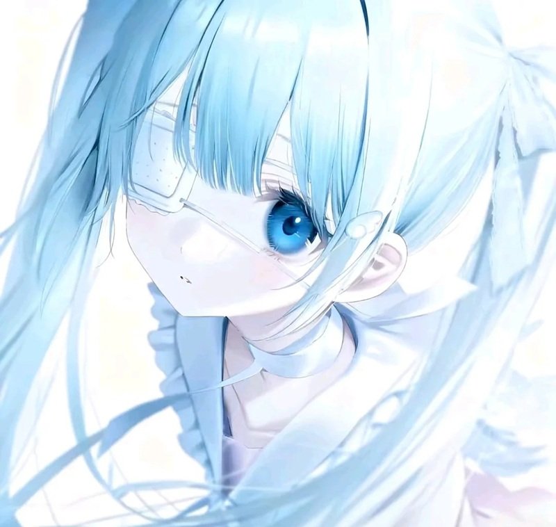 avt avatar màu xanh dương cute 13