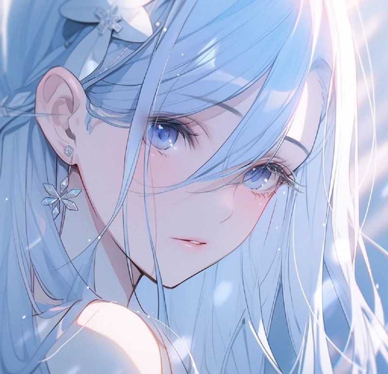 avt avatar màu xanh dương cute 15