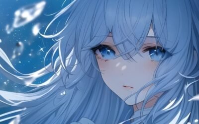 avt avatar màu xanh dương cute 20