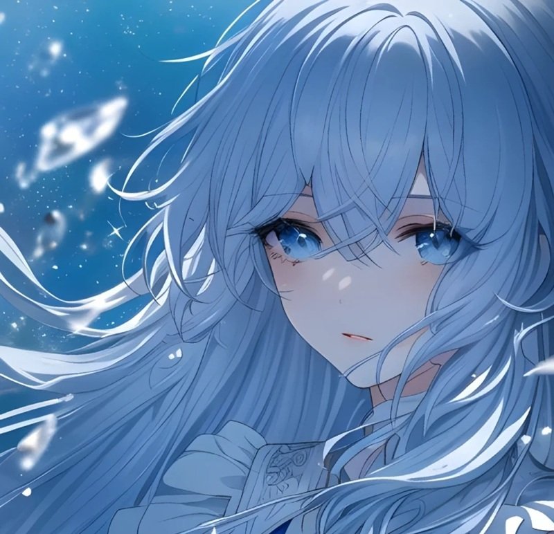 avt avatar màu xanh dương cute 20