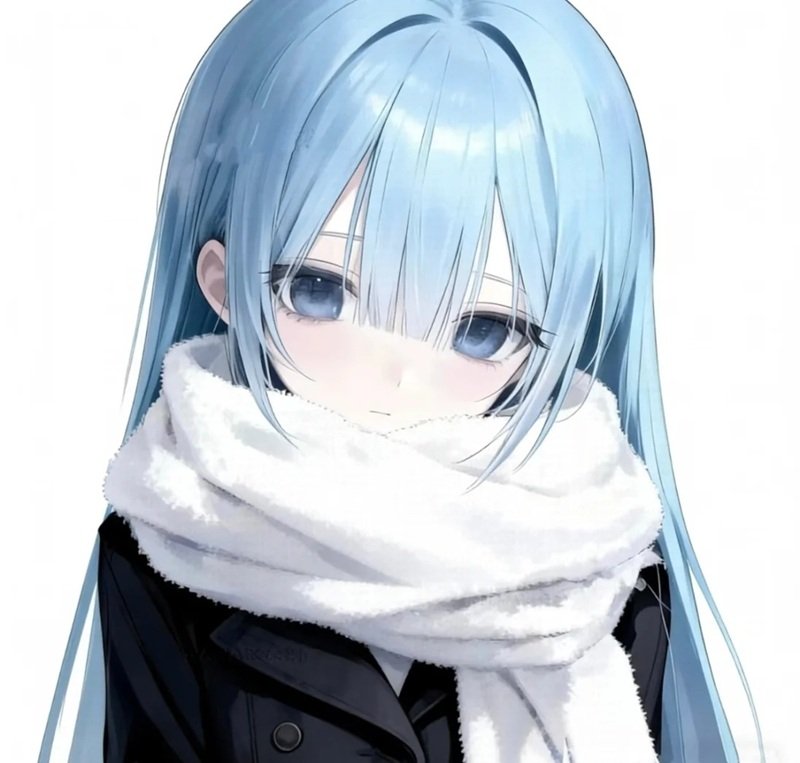 avt avatar màu xanh dương cute 21