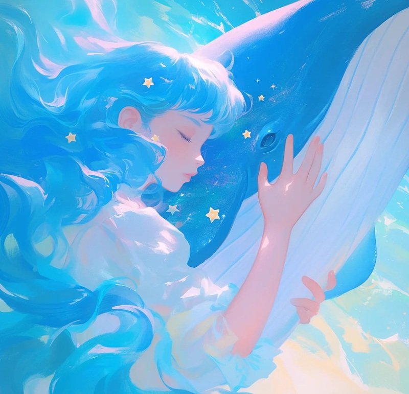 avt avatar màu xanh dương cute 22