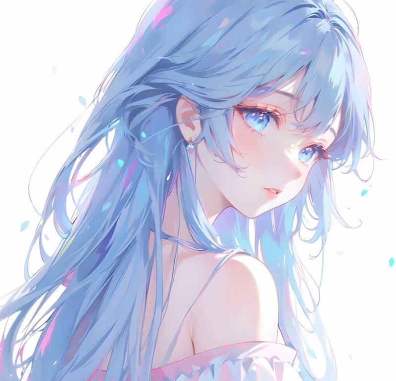 avt avatar màu xanh dương cute 24