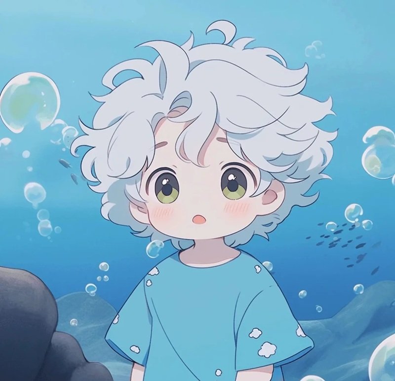 avt avatar màu xanh dương cute 25