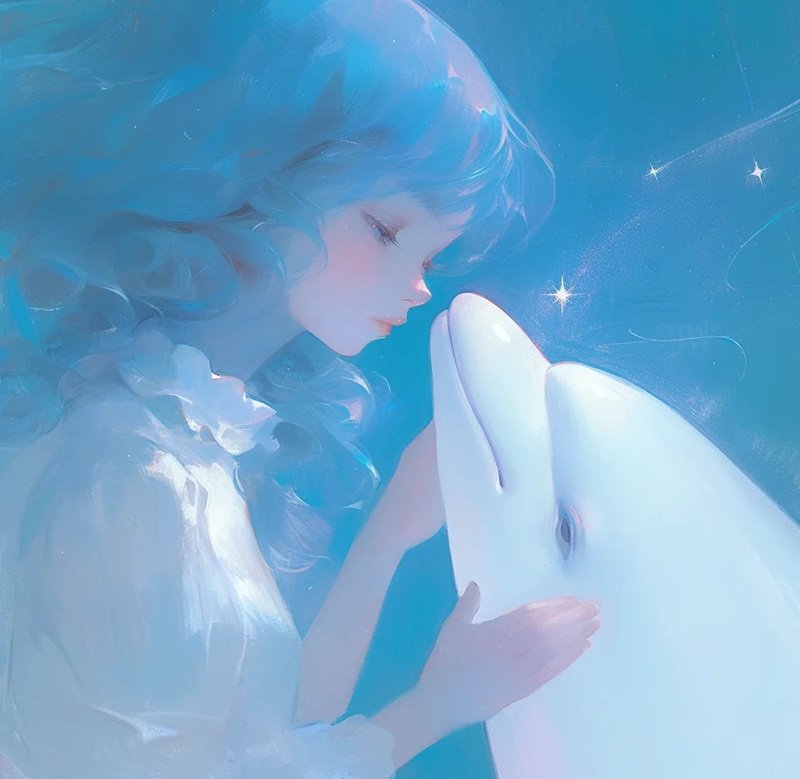 avt avatar màu xanh dương cute 26