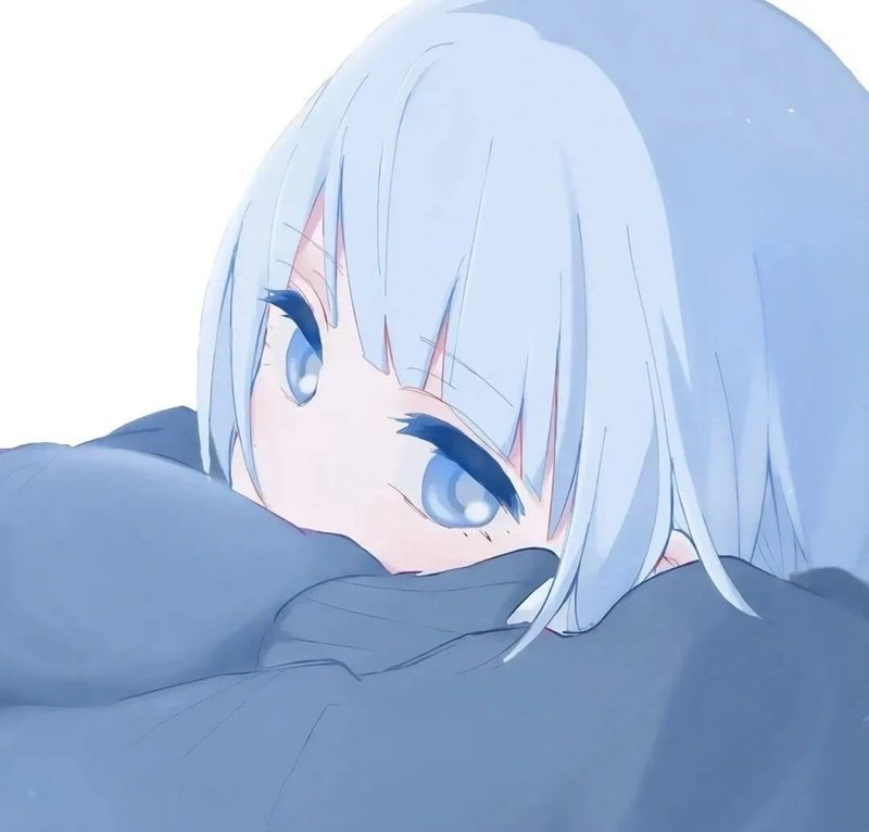 avt avatar màu xanh dương cute 28