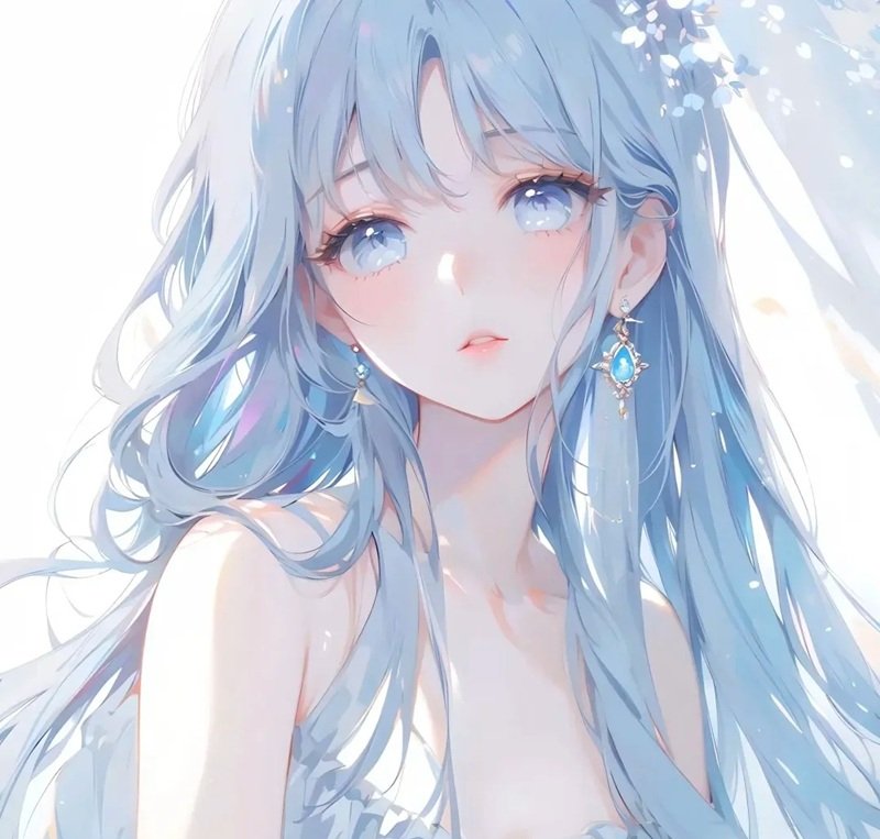 avt avatar màu xanh dương cute 35