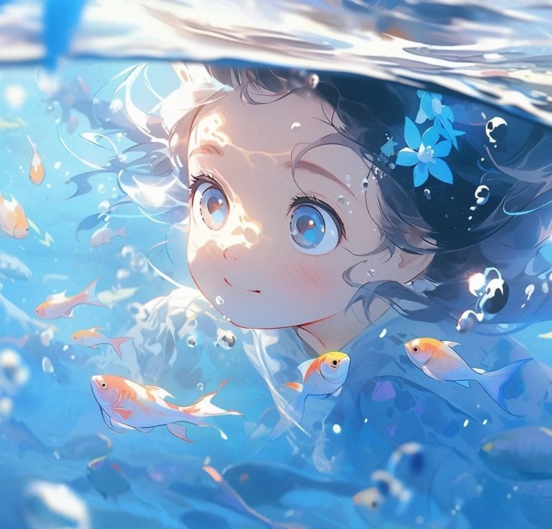 avt avatar màu xanh dương cute 40