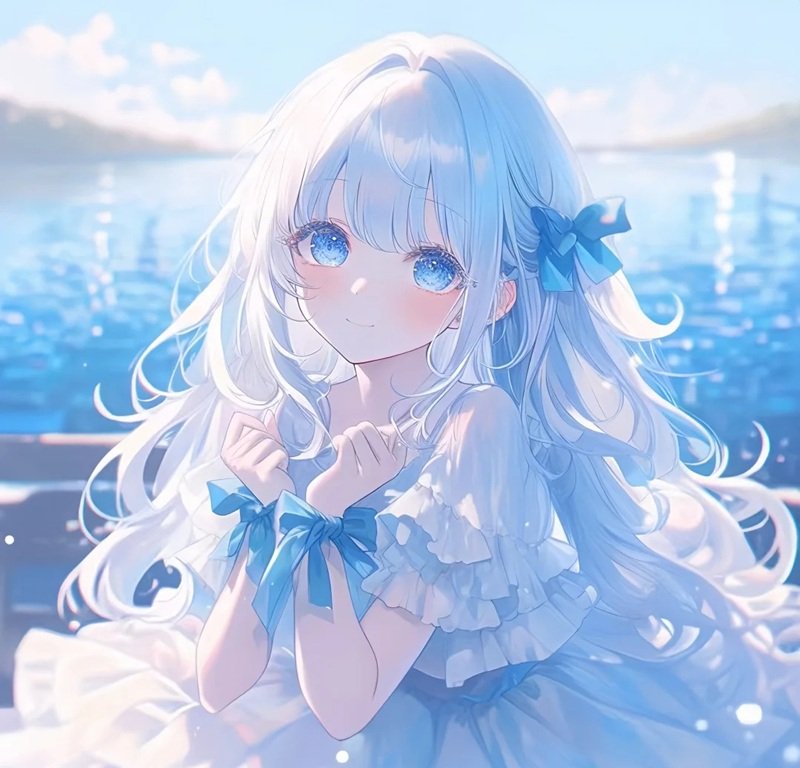 avt avatar màu xanh dương cute 6