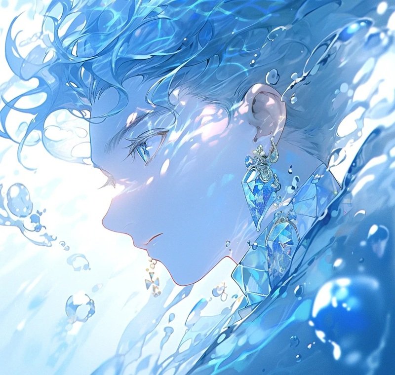 avt avatar màu xanh dương cute 8