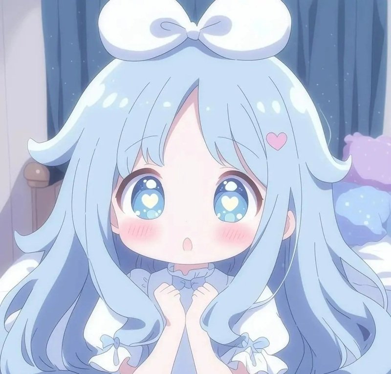 avt avatar màu xanh dương cute 9