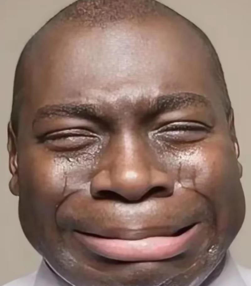 meme da đen khóc biểu cảm mạnh