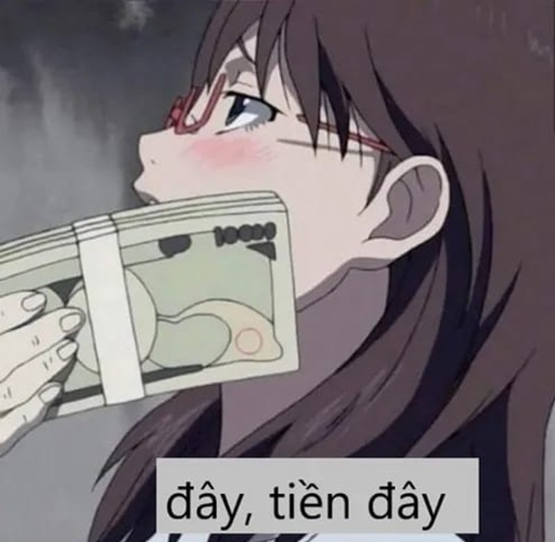 khoảnh khắc vui vẻ meme đưa tiền