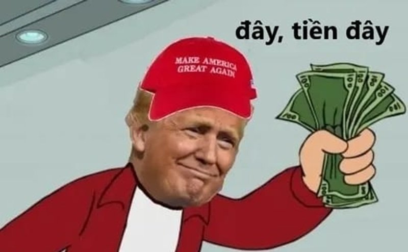 biểu cảm đáng yêu lầy meme đưa tiền