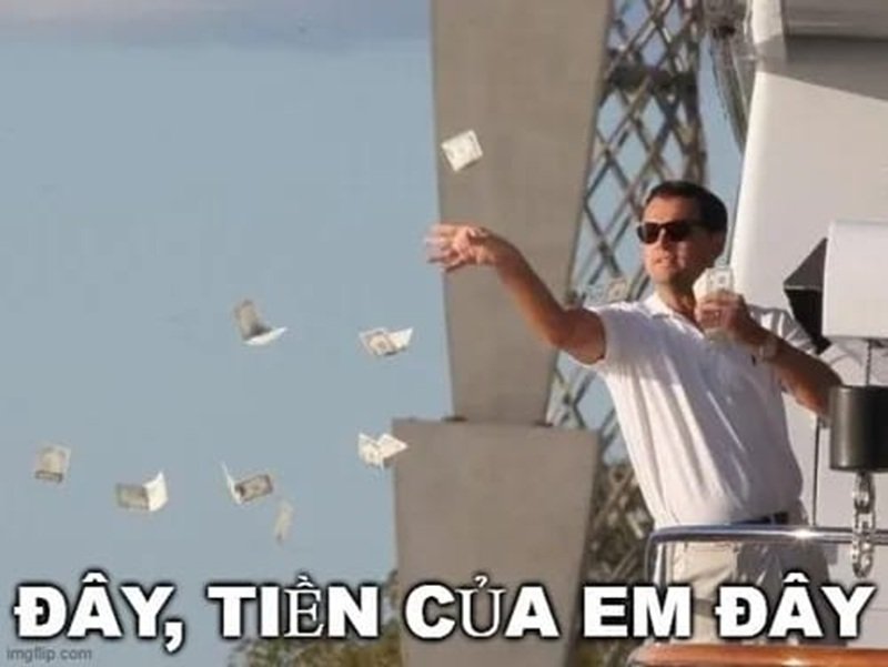 hình ảnh troll hài hước meme đưa tiền