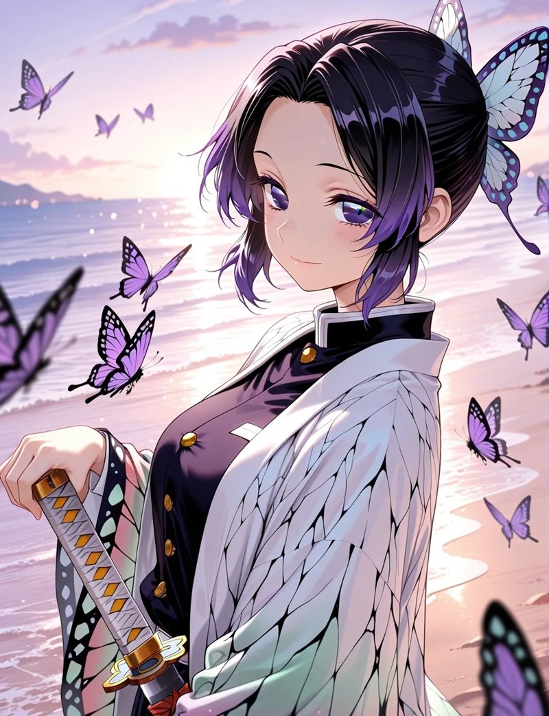 Ảnh shinobu sexy Kocho váy ngắn bay bay