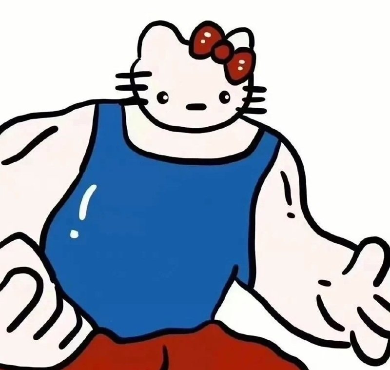 Meme hello kitty với nét mặt ngộ nghĩnh siêu cute