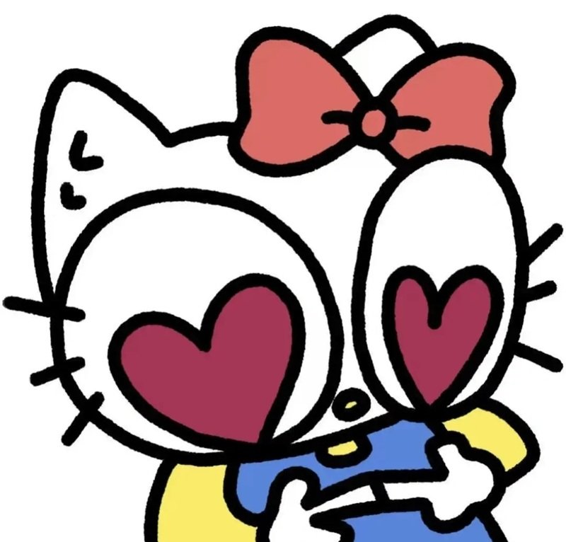 Meme hello kitty với biểu cảm hài hước nhẹ nhàng