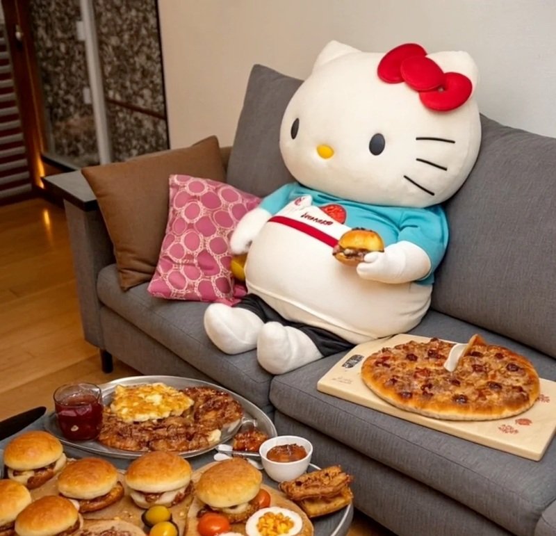Hình hello kitty hài hước phong cách kawaii