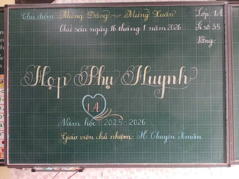 trang trí bảng họp phụ huynh cấp 2