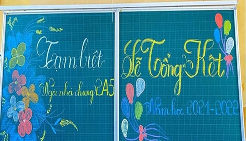 Mẫu trang trí bảng tổng kết năm học
