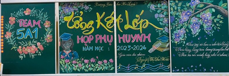 Trang trí bảng tổng kết năm học handmade