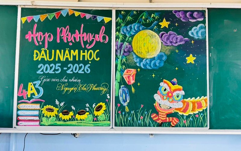 Trang trí bảng tổng kết năm học đẹp mắt