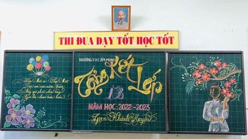 Phấn màu trang trí bảng tổng kết năm học