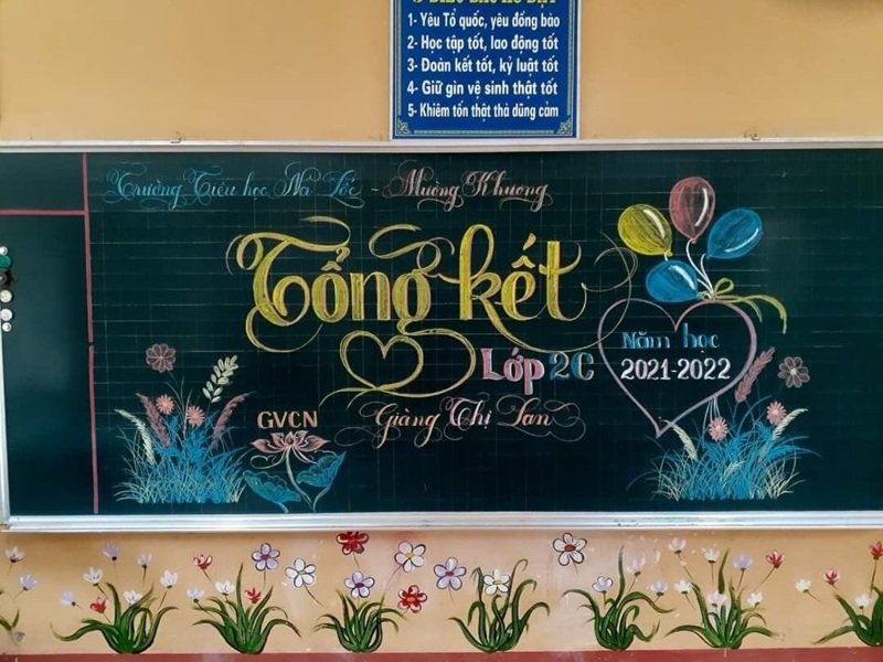 trang trí bảng tổng kết năm học 27