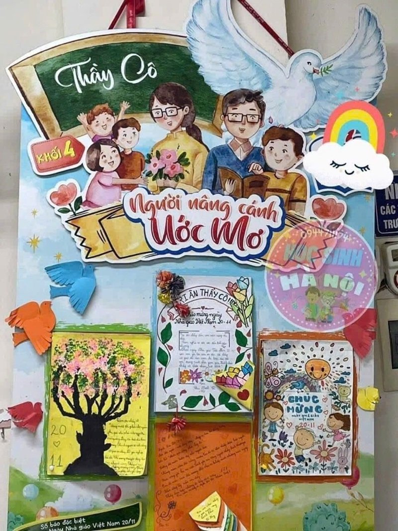 Trang trí đầu báo tường đẹp sáng tạo