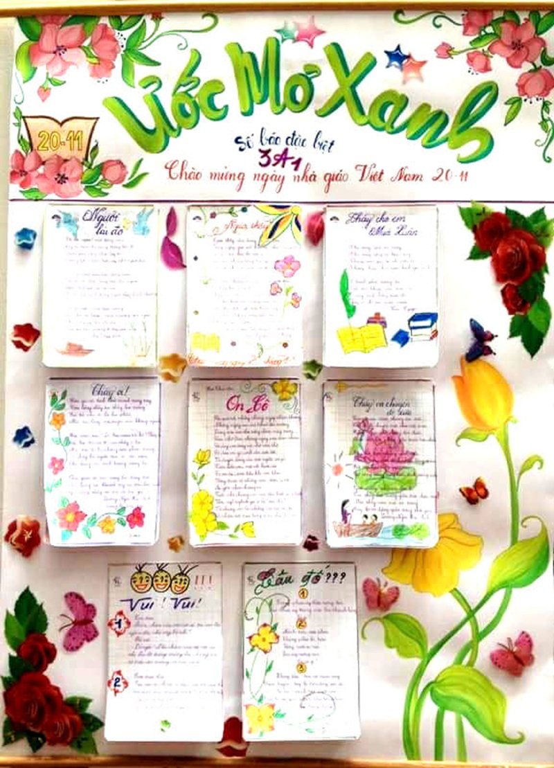 Trang trí đầu báo tường cho lớp học