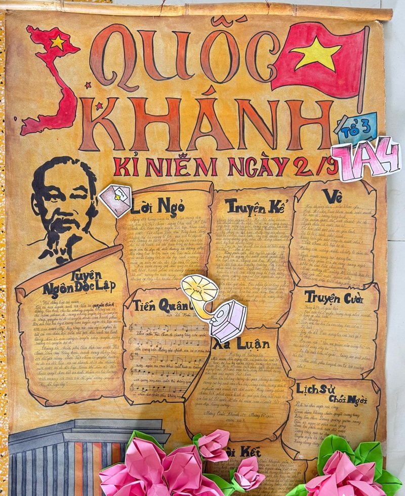 Trang trí đầu báo tường sáng tạo học đường