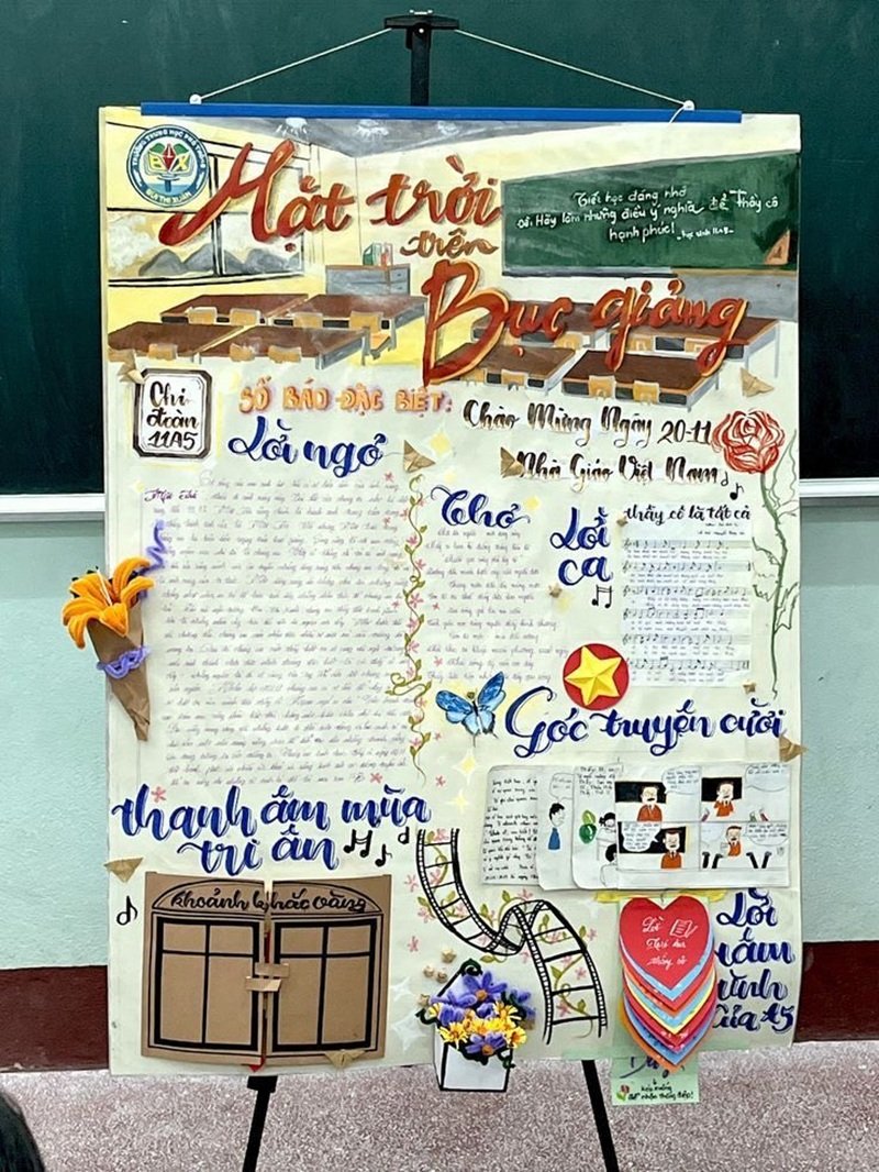 Trang trí đầu báo tường dễ làm tại lớp