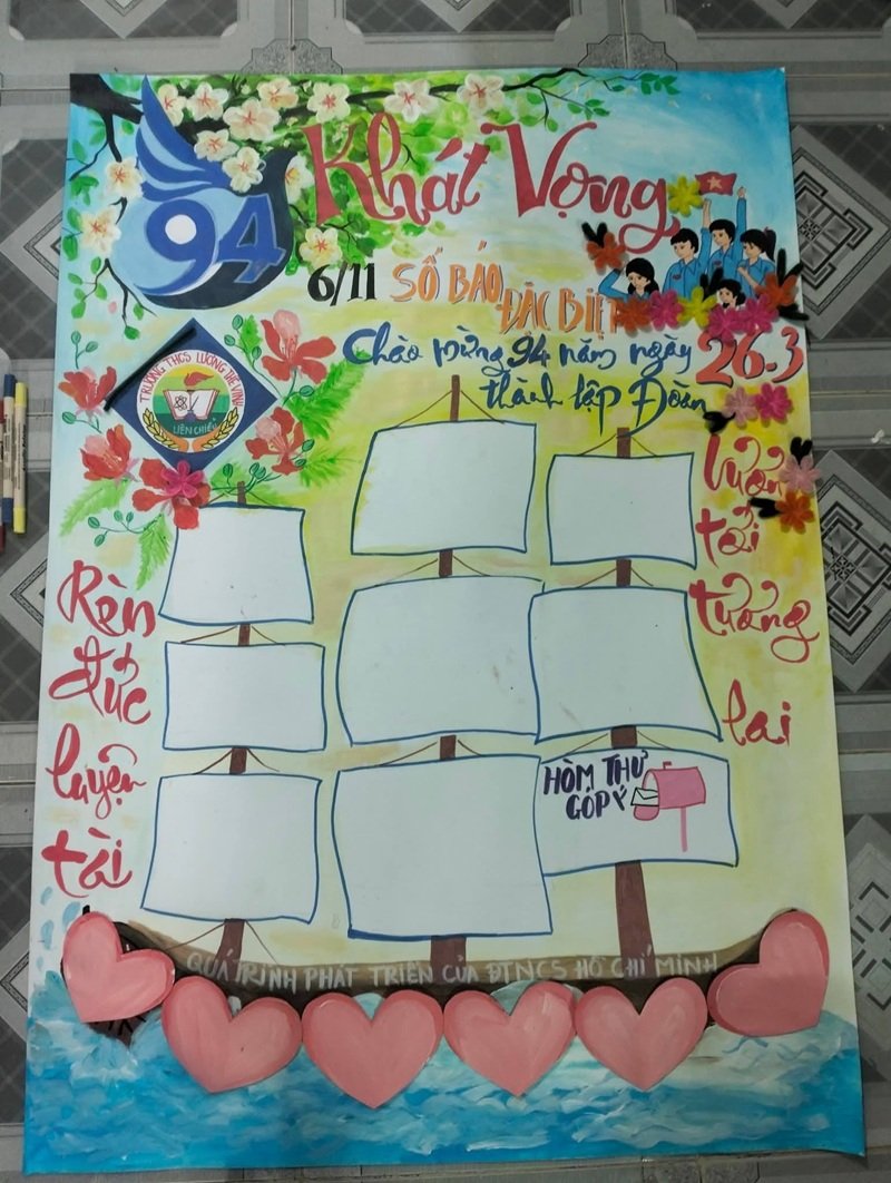 trang trí đầu báo tường đơn giản