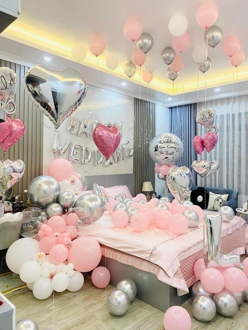 Lãng mạn trang trí phòng cưới ngọt ngào