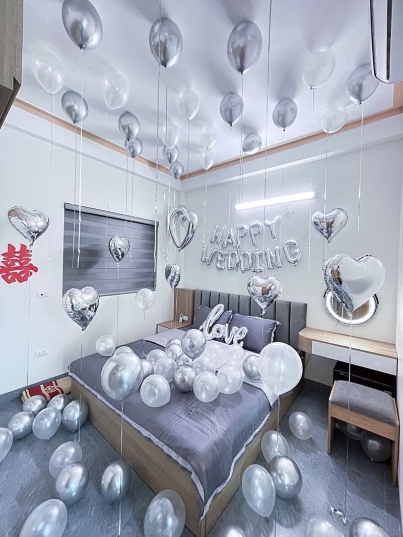Dễ thương trang trí phòng cưới trẻ trung