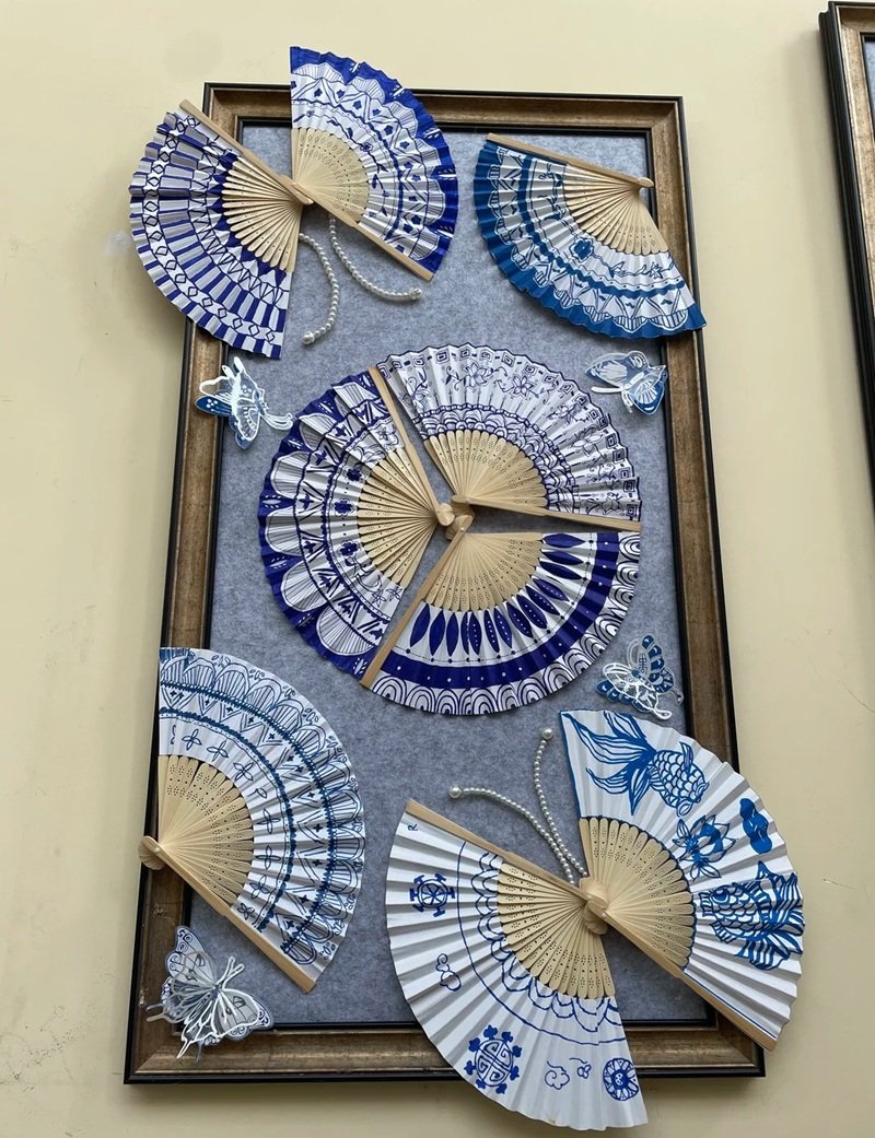 Trang trí quạt giấy cực kỳ lung linh