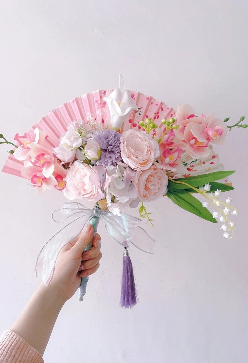Quạt giấy handmade trang trí quạt giấy
