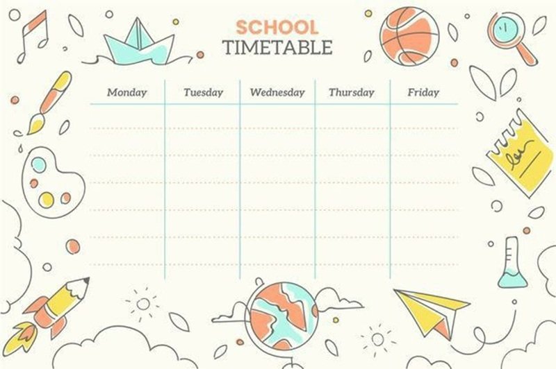 trang trí thời khóa biểu 1