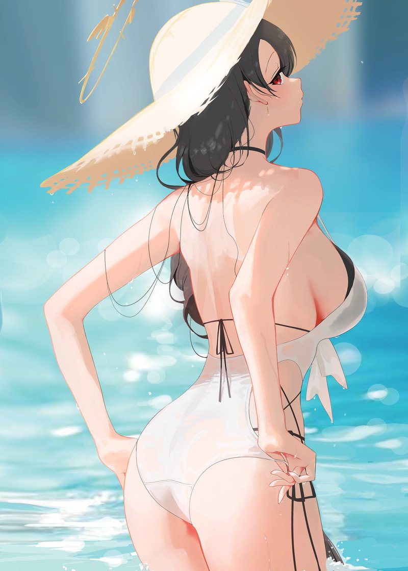 Ảnh anime mặc bikini với thiết kế trang phục ấn tượng.