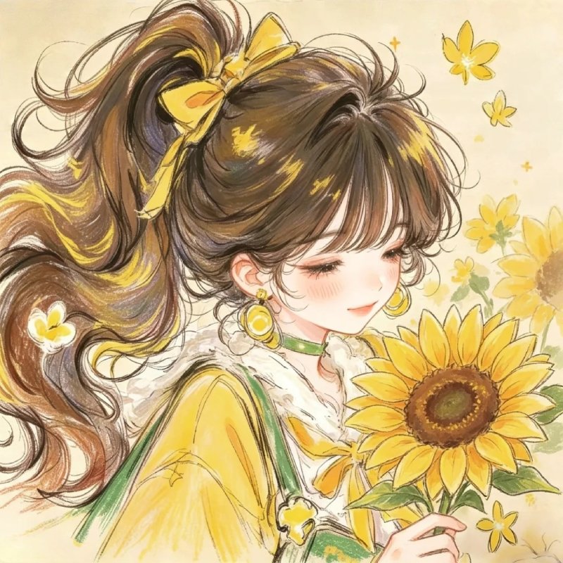 avatar hoa hướng dương nghệ thuật