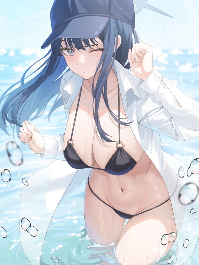 Hình anime nữ mặc bikini nghệ thuật đẹp mắt